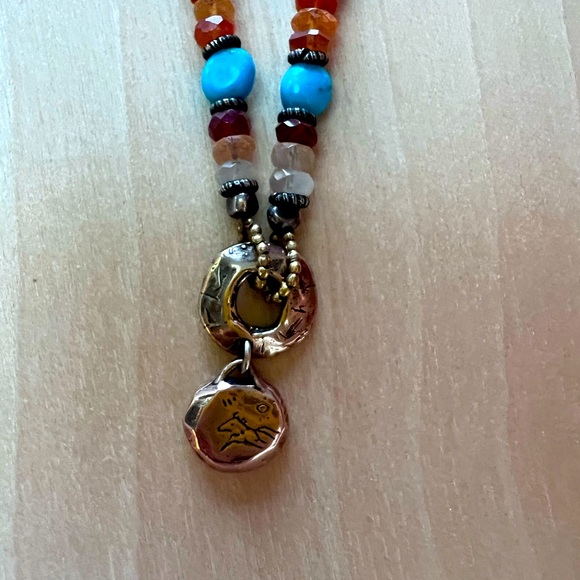 GORGEOUS one-of-a-kind handmade Turquoise and Carnelian Necklace by Jes MaHarry - Picture 7 of 10